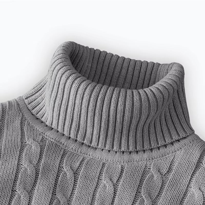 2025 New Men'S High Neck Sweater Solid Color Pullover Knitted Warm Casual Turtleneck Sweatwear Woolen Mens Winter Outdoor Tops