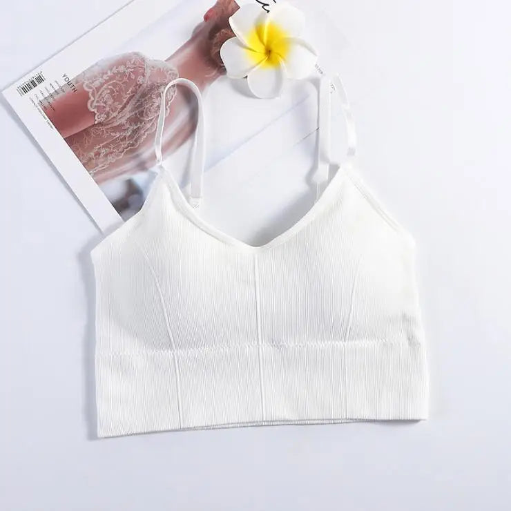 Women Tank Crop Tops Seamless Underwear Beauty Back Sports Lingerie Padded Cropped Female Crop Tops Sexy Camisole Femme