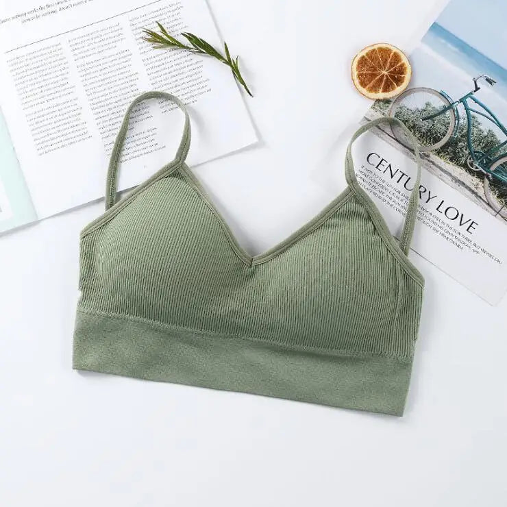 Women Tank Crop Tops Seamless Underwear Beauty Back Sports Lingerie Padded Cropped Female Crop Tops Sexy Camisole Femme