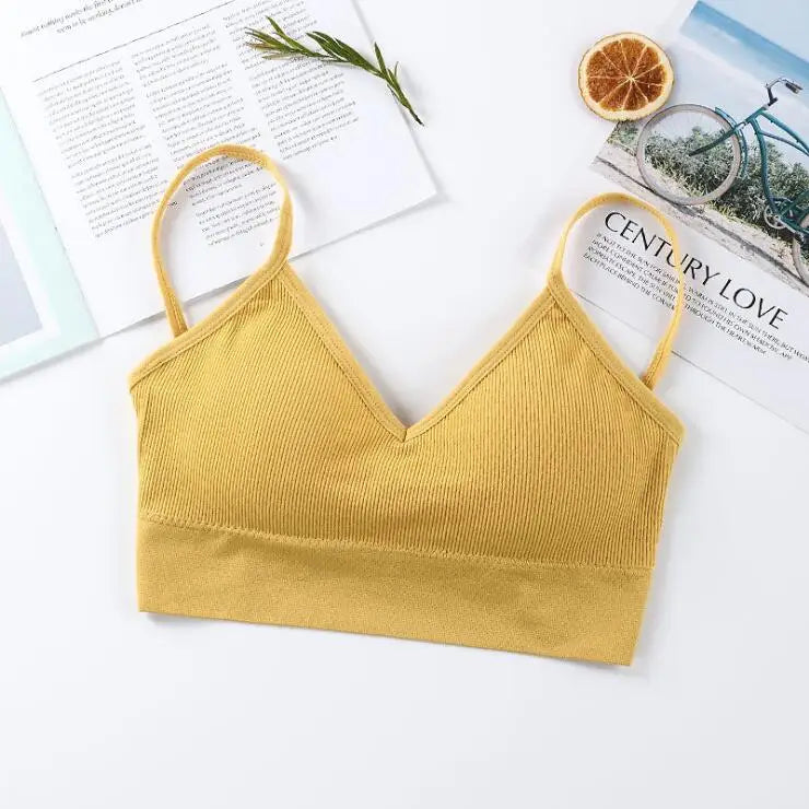 Women Tank Crop Tops Seamless Underwear Beauty Back Sports Lingerie Padded Cropped Female Crop Tops Sexy Camisole Femme