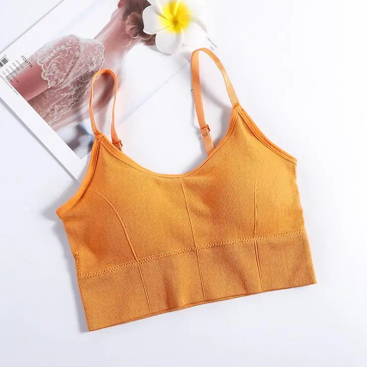 Women Tank Crop Tops Seamless Underwear Beauty Back Sports Lingerie Padded Cropped Female Crop Tops Sexy Camisole Femme