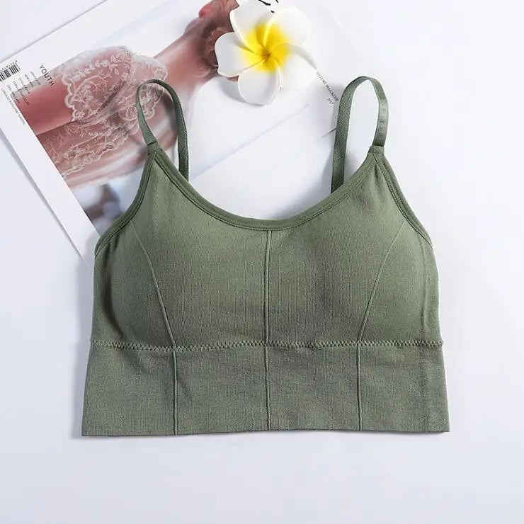 Women Tank Crop Tops Seamless Underwear Beauty Back Sports Lingerie Padded Cropped Female Crop Tops Sexy Camisole Femme