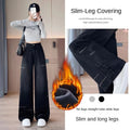 Womens Fleece Lined Jeans Loose Wide Leg Casual Slim Fit Denim Pants Comfortable Y2k jeans baggy jeans woman clothing jeans y2k