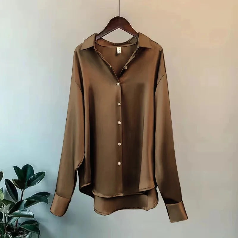2025Spring Shirt And Blouses New Sweater Cardigans Woman Top Knitted Korean Long Sleeve Lapel Button Elegance Sweet Casual Coats