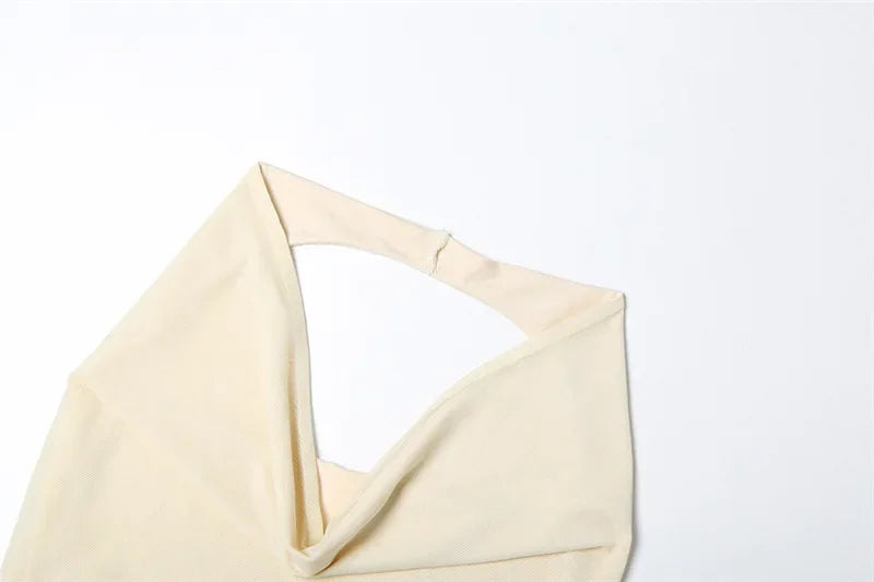 Woman Clothing 2 Pieces Set Dresses Backless Halter Top and Ruffle Long Skirt Elegant Summer Vacation Outfits P94-DH38