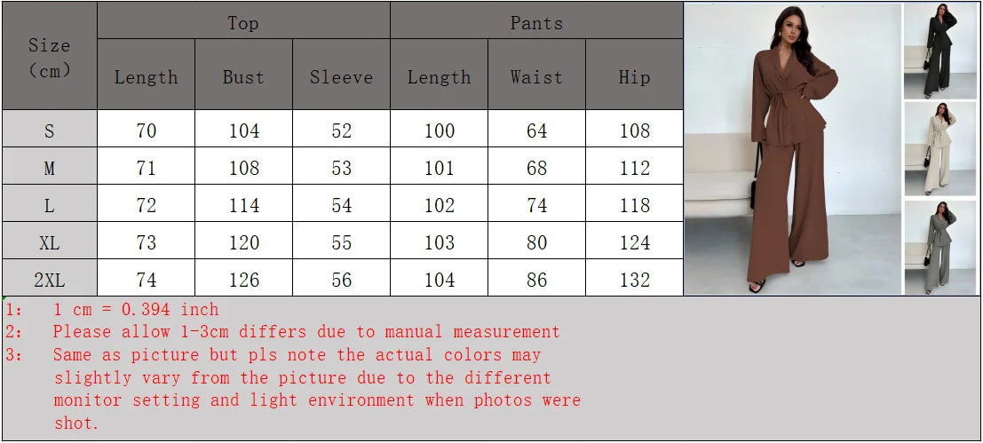  2025 Autumn Winter Two Piece Outfits Woman Clothing Fashionable V-Neck Temperament Long Sleeved Elegant Wide Leg Pants Set