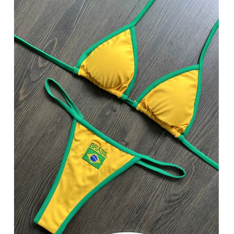 2025 Short Women's Summer Set Underwear Beach Sexy Clothing Y2K Women's Set Brazilian Embroidery