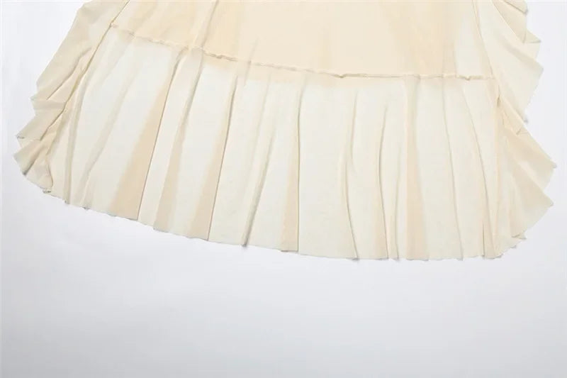 Woman Clothing 2 Pieces Set Dresses Backless Halter Top and Ruffle Long Skirt Elegant Summer Vacation Outfits P94-DH38