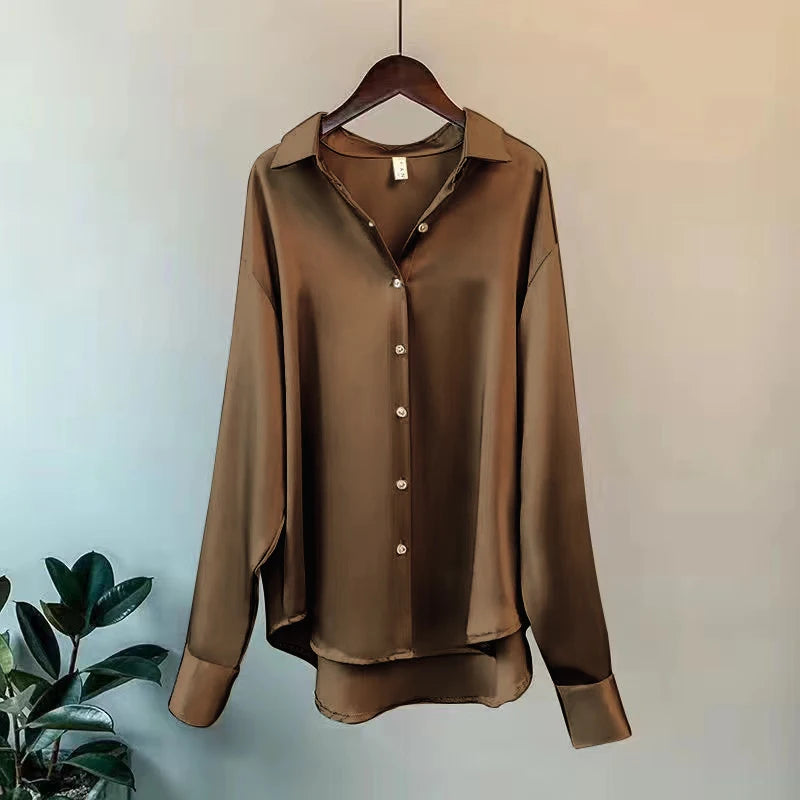 2025Spring Shirt And Blouses New Sweater Cardigans Woman Top Knitted Korean Long Sleeve Lapel Button Elegance Sweet Casual Coats