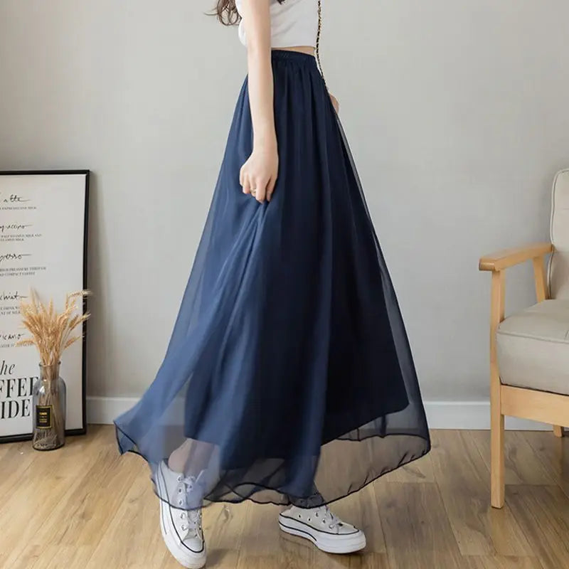 Women A-line Pants Black Wide-legged Pants High Waist Woman Clothing Loose Y2k Streetwear Design Chic Casual Thin New Trouser